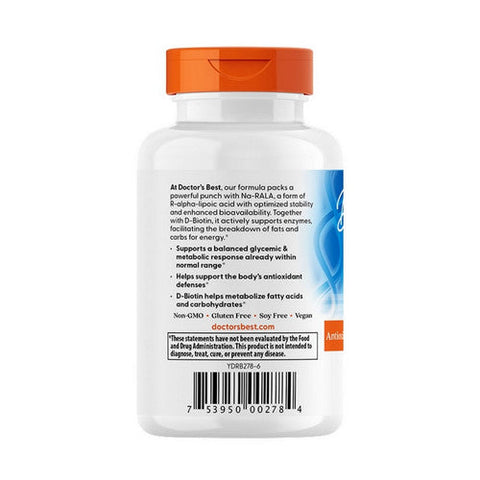 Doctors Best, Stabilized R-Lipoic Acid, 200 mg, 60 Veggie Caps Doctors Best