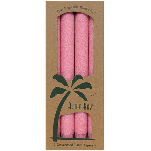 Aloha Bay, Palm 9 inch Tapers Unscented Candles, Rose 4 CT Aloha Bay
