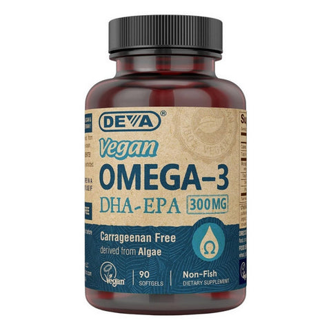 Deva Nutrition, نباتي أوميجا 3 DHA-EPA، 300 ملجم، 90 كبسولة هلامية