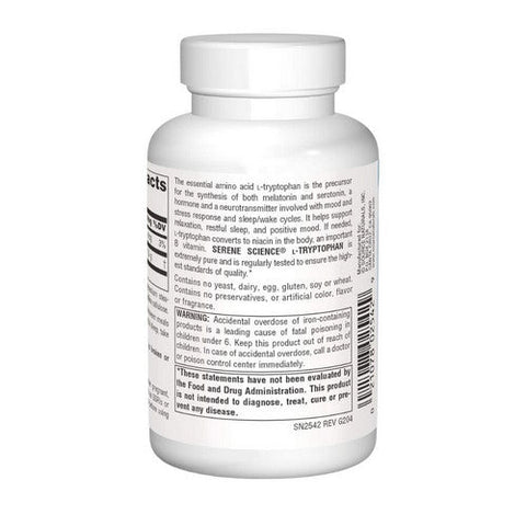 Source Naturals, Serene Science Label L-Tryptophan, 500mg, 60 Caps Source Naturals