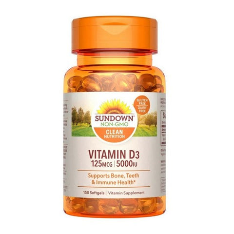 Sundown Naturals, Vitamin D3, 5000 IU, 150 Softgels