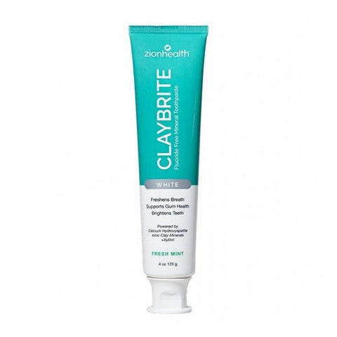 Zion Health, ClayBrite White Toothpaste Non Fluoride, 4 fl oz