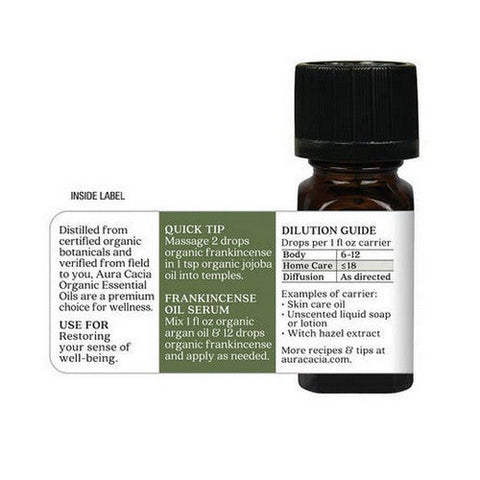 Aura Cacia, Organic Essential Oil, Frankincense 0.25 Oz Aura Cacia
