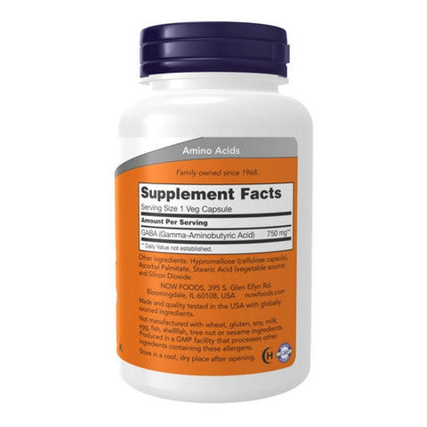 Now Foods, GABA, 750 mg, 200 Veg Caps