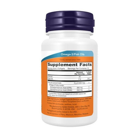 Now Foods, Omega-3, 1000 mg, 30 Soft Gels
