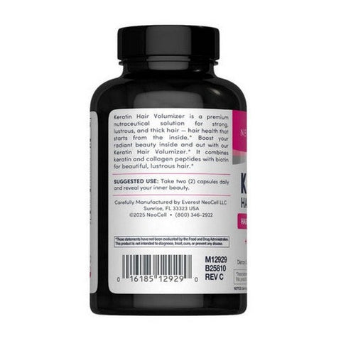 Neocell Laboratories, Keratin Hair Volumiser Plus Collagen Peptides, 60 Caps Neocell Laboratories