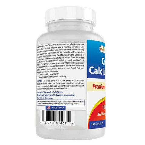Best Naturals, Coral Calcium, 1000 mg, 250 Caps Best Naturals