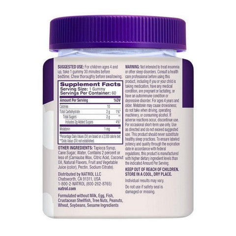 Natrol, Kids Melatonin Raspberry, 1 mg, Berry 90 Count
