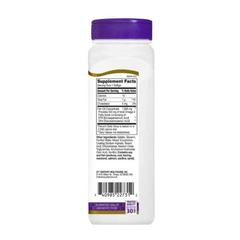 21st Century, 21st Century Fish Oil  Enteric Coated Softgels, 90 Caps 21st Century