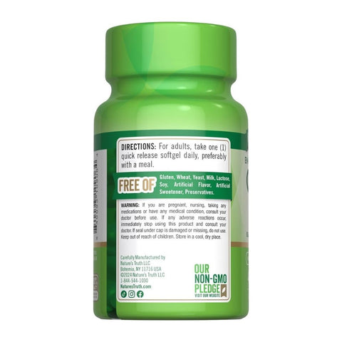 Nature's Truth, CoQ-10 Plus Black Pepper Extract Quick Release Softgels, 400 Mg, 40 Tabs Nature's Truth