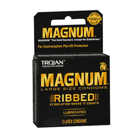 واقيات ذكرية من نوع Arm &amp; Hammer و Trojan Magnum المصنوعة من اللاتكس المضلع، 3 قطع