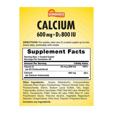 سندانس، كبسولات مغلفة بالكالسيوم وفيتامين د3، 60 قرصًا