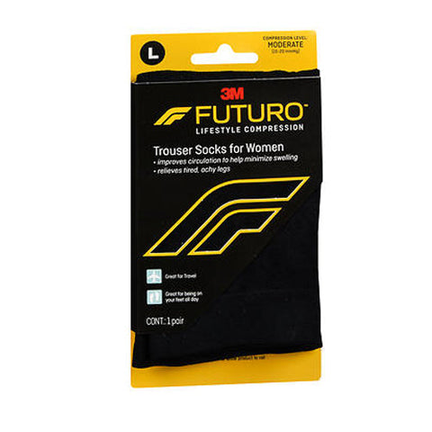 جوارب ضغط نسائية من 3M، موديل Futuro Lifestyle، مقاس متوسط، لون أسود، مقاس كبير، قطعة واحدة