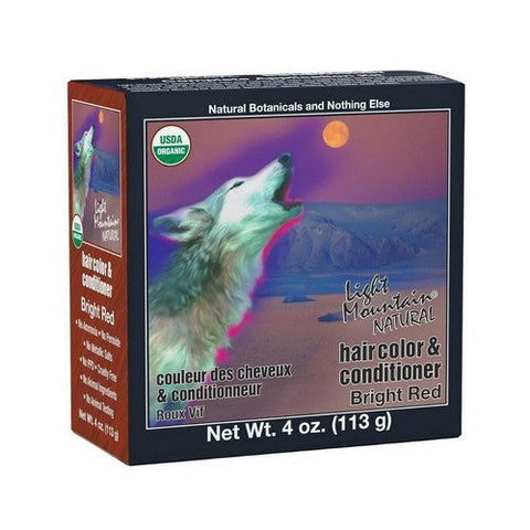 Light Mountain, Natural Hair Color And Conditioner Bright Red, Bright-Red 4 Oz