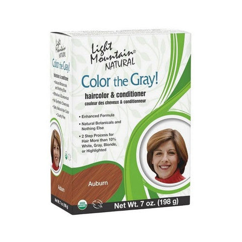 Light Mountain, Color the Gray Natural Haircolor And Conditioner Auburn, Auburn 7 Oz
