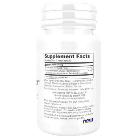 Now Foods, Glutathione Skin Brightener with Ceramosides, 30 Veg Caps