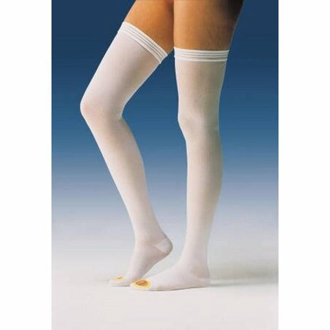 جوارب Bsn-Jobst المضادة للجلطات، جوارب JOBST المضادة للجلطات/GPT، طويلة حتى الفخذ، مقاس كبير/قصير، بيضاء اللون، مزودة بفتحة فحص للأصابع، علبة من 6 قطع