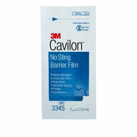 3M، غشاء حاجز 3M Cavilon 3.0 مل، عصا، لا يسبب لسعة، خالٍ من الكحول، معقم، سريع الجفاف، غير لزج، مضاد للحساسية، عبوة من 4 قطع