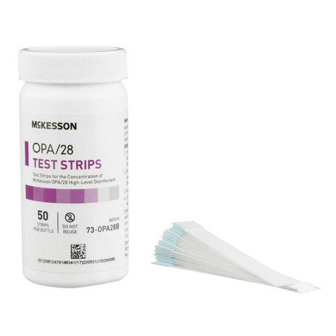 McKesson, OPA Concentration Indicator McKesson OPA/28 Pad 50 Test Strips Bottle Single Use, Count of 1 McKesson
