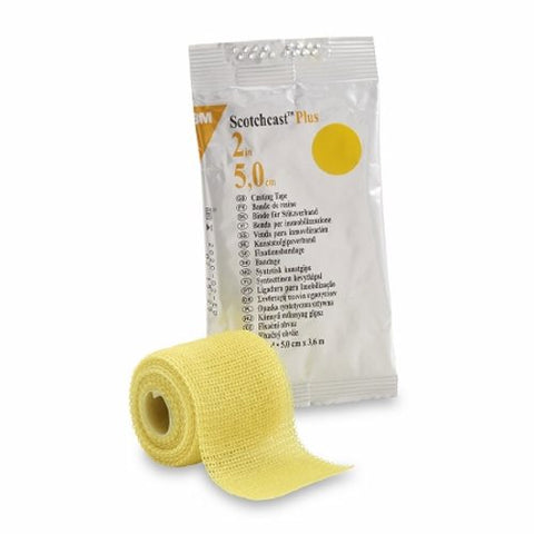 شريط لاصق 3M Scotchcast Plus من الألياف الزجاجية، مقاس 2 بوصة × 12 قدم، أصفر، علبة من 10 قطع