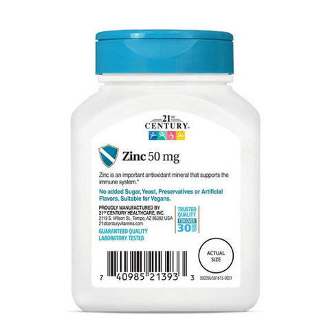 21st Century, Chelated Zinc, 50 Mg, 110 Tabs 21st Century