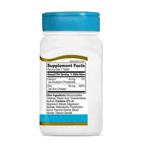 21st Century, Chelated Zinc, 50 Mg, 110 Tabs 21st Century