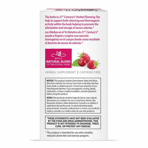 21st Century, Herbal Slimming Tea Cranraspberry, 24 Bags 21st Century
