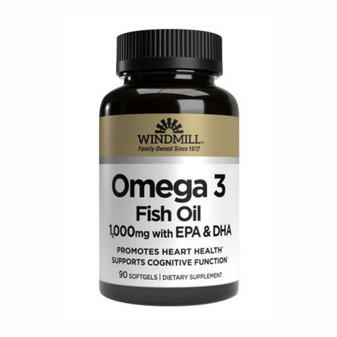 Windmill Health, Omega 3 EPA And DHA Fish Oil, 1000 Mg, 90 Softgels Windmill Health