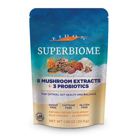 SuperBiome Mushroom & Probiotic Powder 1.08 Oz by Eidon Ionic Minerals