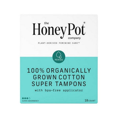 The Honey Pot, Organic Bio-Plastic Applicator Tampons, 18 Count