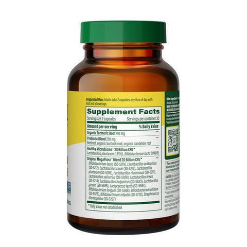 MegaFood, Megaflora Probiotic + Prebiotic With Turmeric, 60 Caps MegaFood
