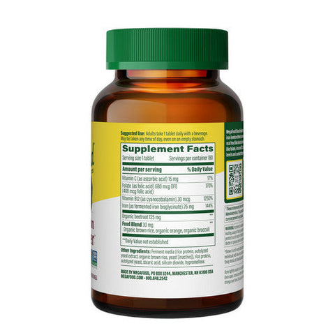MegaFood, Blood Builder Iron Supplement, 180 Tabs MegaFood