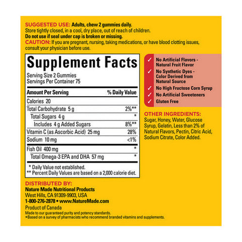Nature Made, Fish Oil Adult, 111 Mg, 150 Gummies
