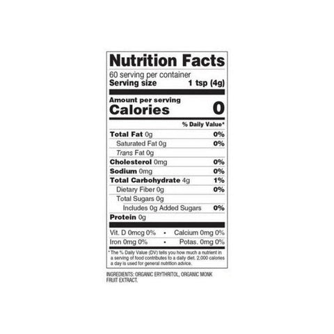 Sweetleaf Stevia, Organic Monk Fruit Powder Sweetener, 240 Grams