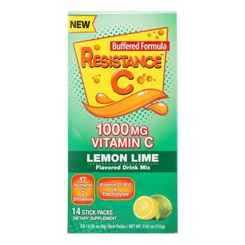 Resistance C, Vitamin C Stick Pack Lemon Lime, 14 Count Resistance C