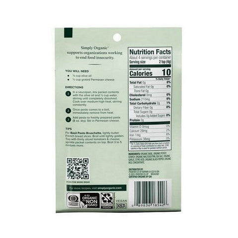 Simply Organic, Organic Sweet Basil Pesto Seasoning Mix, 0.53 Oz(Case Of 12)