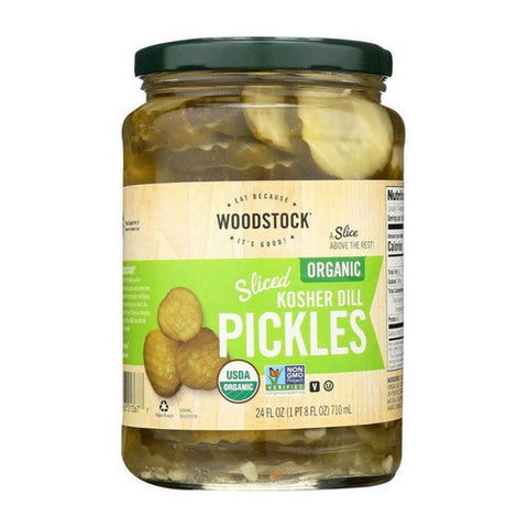 Woodstock Farms, Organic Sliced Dill Pickle, 24 Oz(Case Of 6) Woodstock Farms