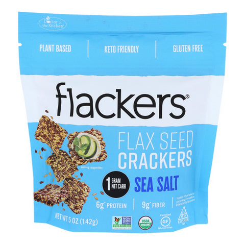 Doctor In The Kitchen, Doctor In The Kitchen Organic Flax Seed Crackers Sea Salt, 5 Oz(Case Of 6)