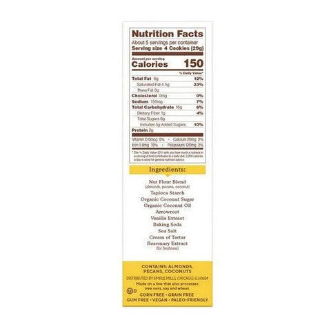 Simple Mills, Toasted Pecan Crunchy Cookies, 5.5 Oz(Case Of 6)