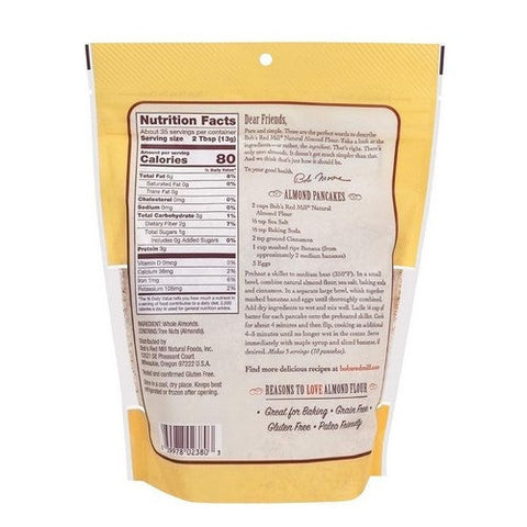 دقيق اللوز الطبيعي فائق النعومة من بوبس ريد ميل، 16 أونصة (عبوة من 4 قطع)