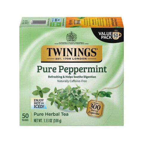 Twinings Tea, Tea Pure Peppermint, 50 Bags(Case Of 6)
