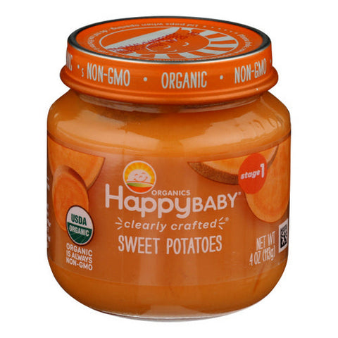 Happy Baby Food, Clearly Crafted Sweet Potatoes Stage-1, 4 Oz(Case Of 6)