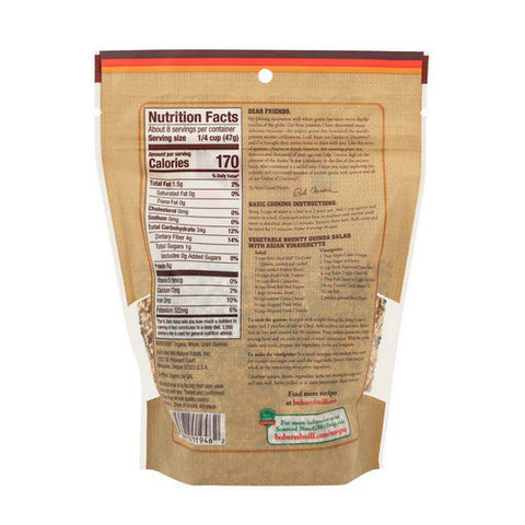 Bobs Red Mill, Organic Whole Grain Tri Color Quinoa, 13 Oz(Case Of 5)