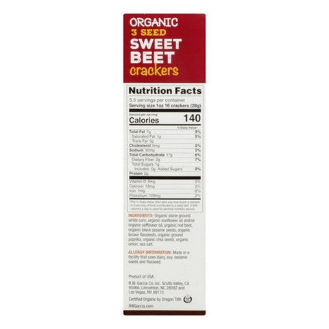 Rw Garcia, Cracker Sweet Beet Org, 5.5 Oz(Case Of 6) Rw Garcia