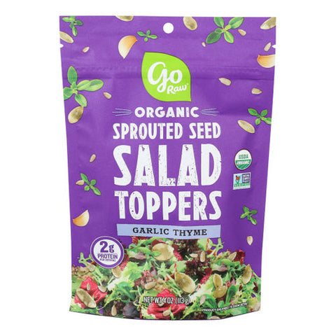 Go Raw, Go Raw Salad Topper Garlic Thyme Spranted, 4 أونصة (عبوة من 6 قطع)