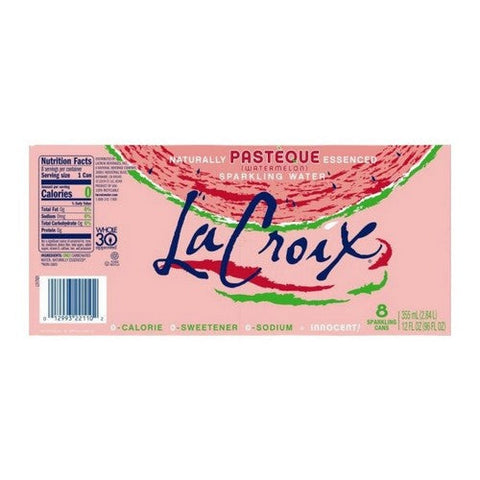 La Croix, Water Sprk Wtrmln 8Pk12Fo, Case of 3 X 96 Oz La Croix