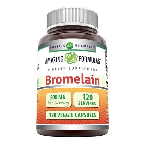 Amazing Nutrition, Amazing Formulas Bromelain, 500 mg - 2400 GDU, 120 Veg Caps