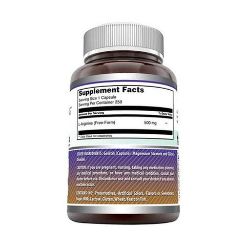 Amazing Nutrition, Amazing Formulas L-Arginine, 500 mg, 250 Caps