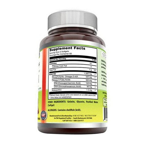 Amazing Nutrition, Amazing Omega Krill Oil, 1000 mg, 120 Softgels