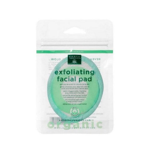 Earth Therapeutics, White Organic Cotton Exfoliating Facial Pad, 1 Unit Earth Therapeutics